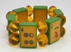AB15 corn/green cased mahjong tile bracelet